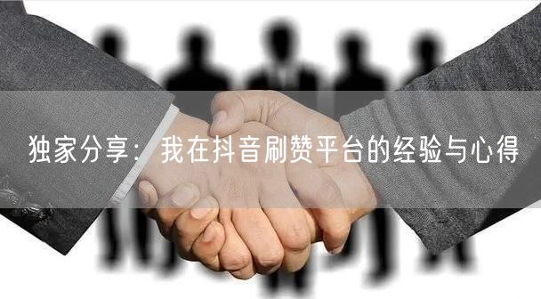 独家分享:我在抖音刷赞平台的经验与心得