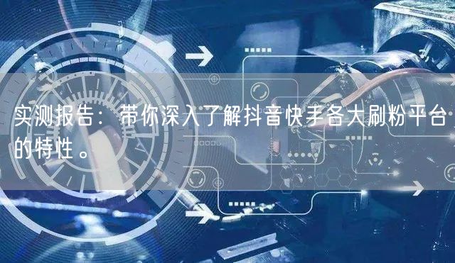 实测报告:带你深入了解抖音快手各大刷粉平台的特性。