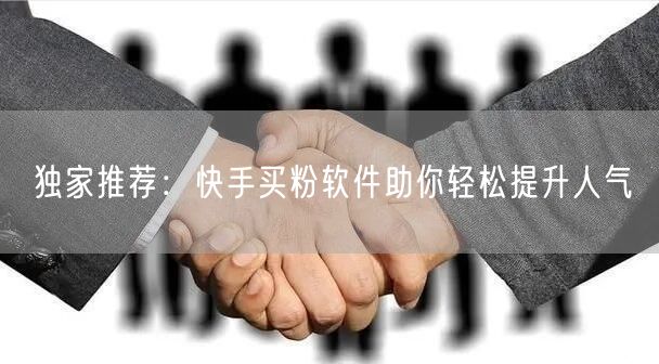 独家推荐:快手买粉软件助你轻松提升人气