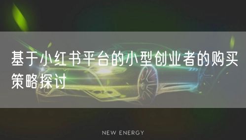基于小红书平台的小型创业者的购买策略探讨