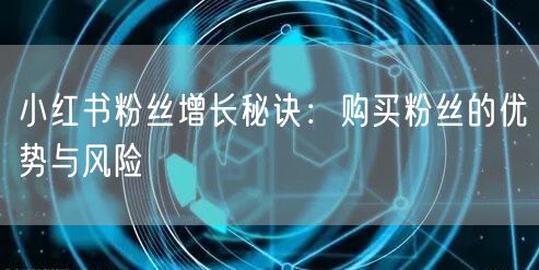 小红书粉丝增长秘诀：购买粉丝的优势与风险
