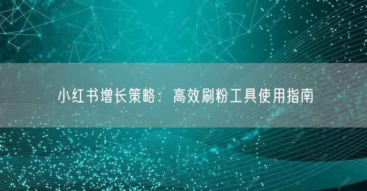 小红书增长策略：高效刷粉工具使用指南